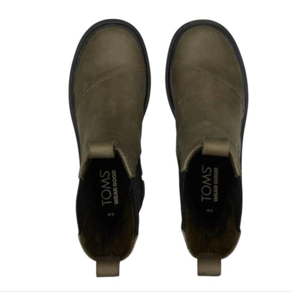 TOMS Women's Rowan Water Resistant Chelsea Boots Green Size 9 New - Picture 4 of 16